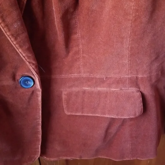 Host Pick Hooray! Talbots rust color velveteen blazer, size 12 WP - Picture 3 of 4